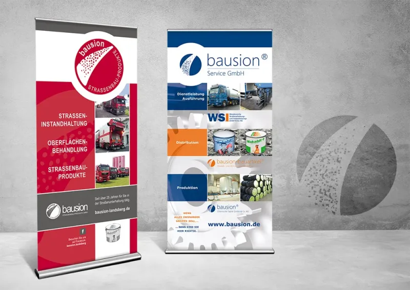 Referenz Rollup-Banner für Firma Bausion
