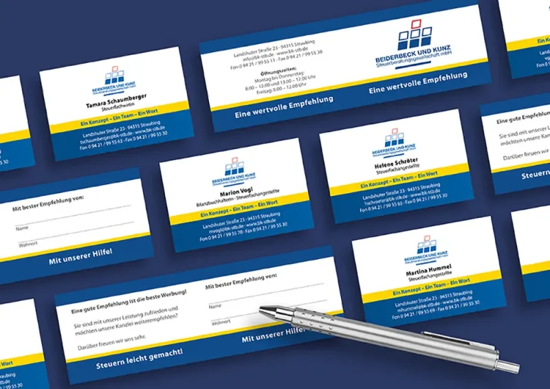 Referenz Visitenkarten für Firma Beiderbeck und Kunz