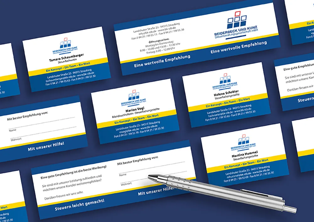 Referenz Visitenkarten für Firma Beiderbeck und Kunz