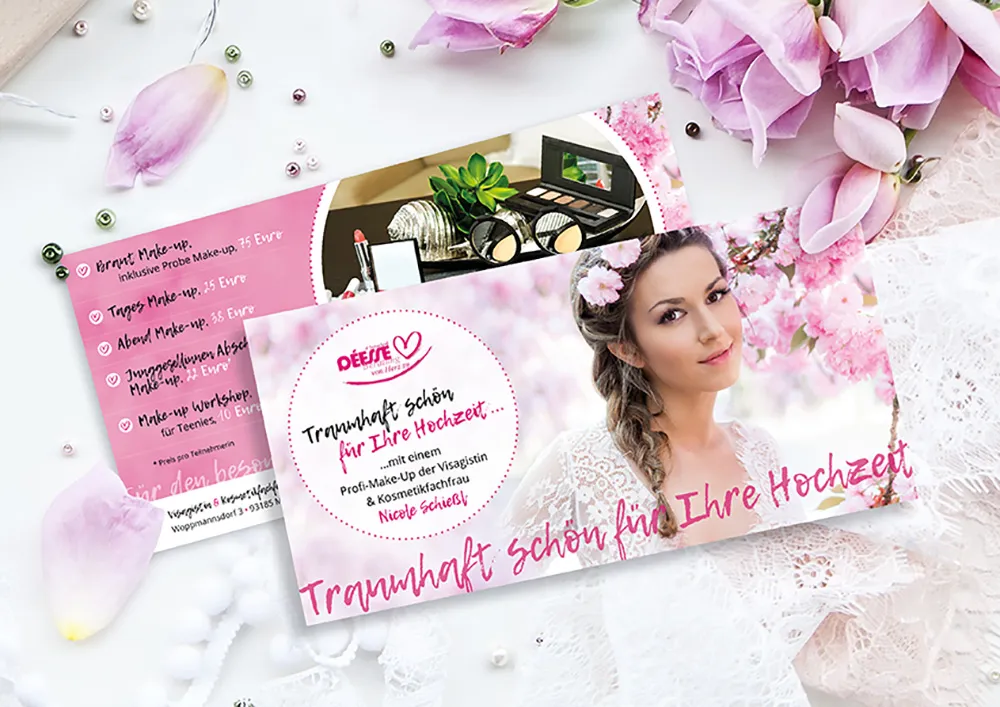 Referenz Flyer für Déesse Kosmetik