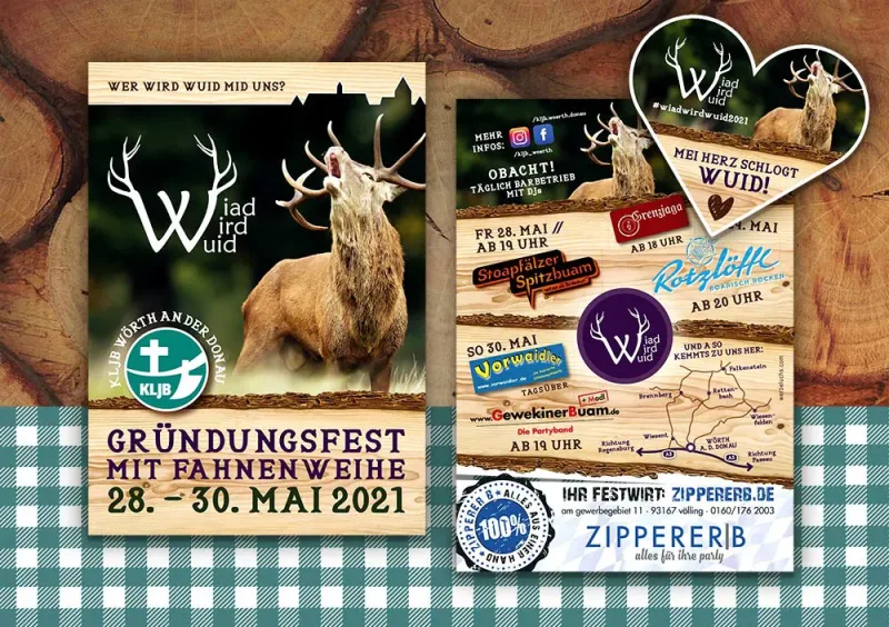 Vereinswerbung für das Gründungsfest des KLJB Wörth an der Donau