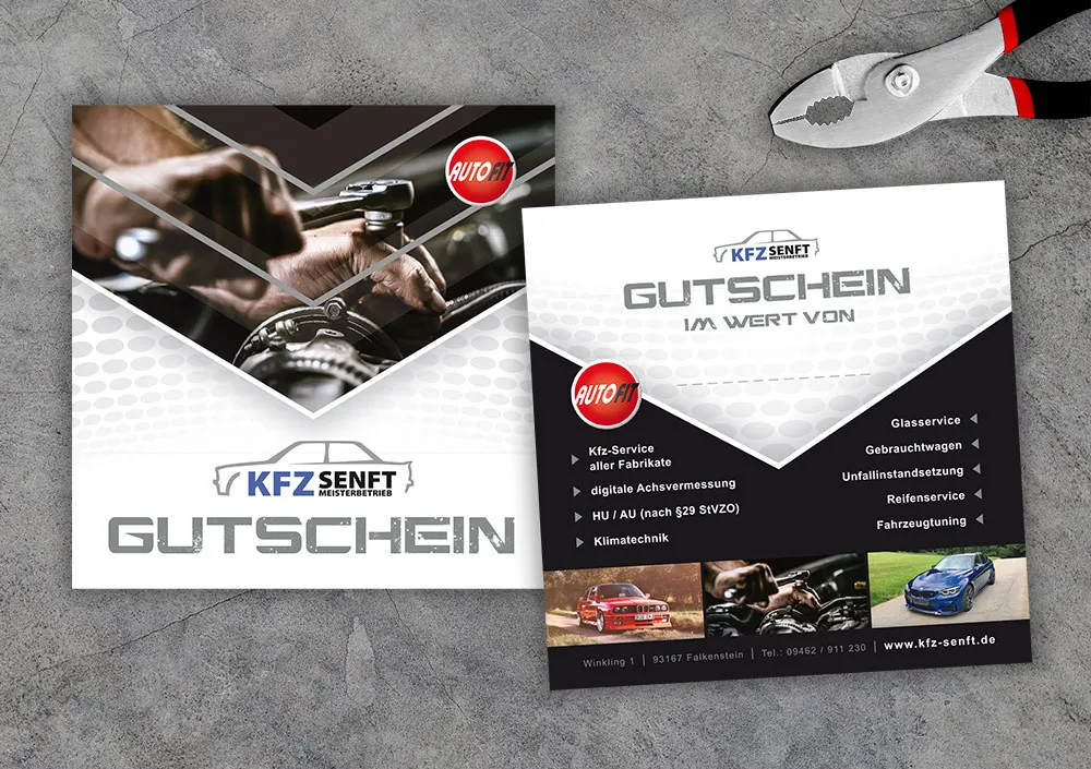 Referenzen Gutscheine für KFZ Senft