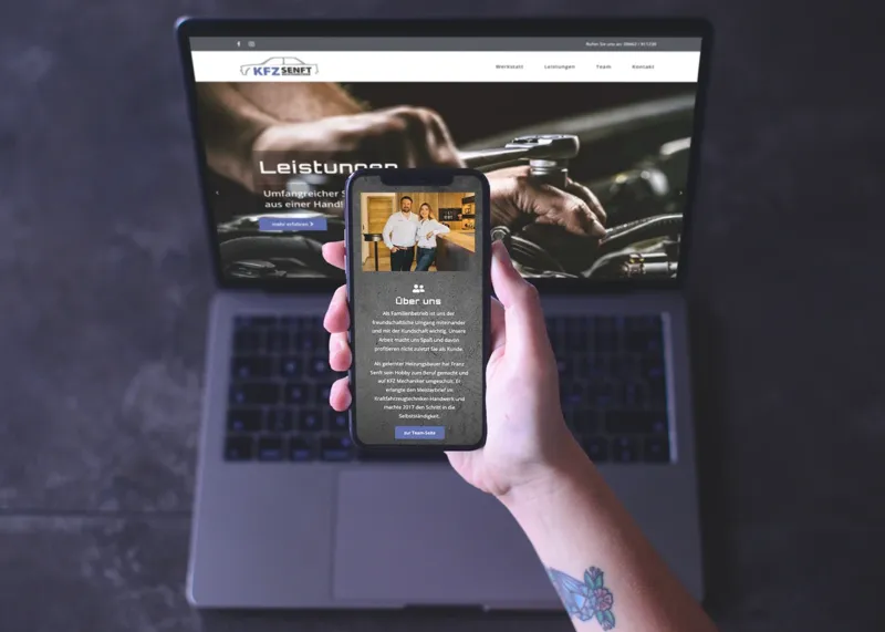 Referenz KFZ Senft Webseite