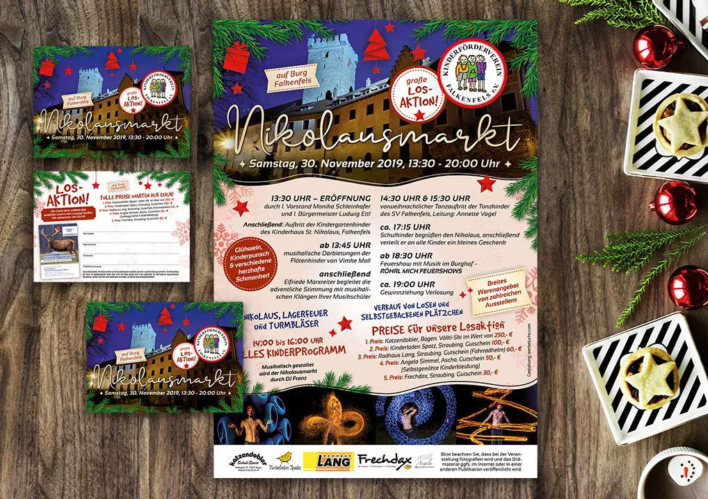 Vereinswerbung für den Nikolausmarkt des Kinderförderverein
