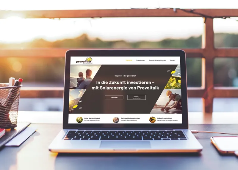 Referenz provoltaik Webseite
