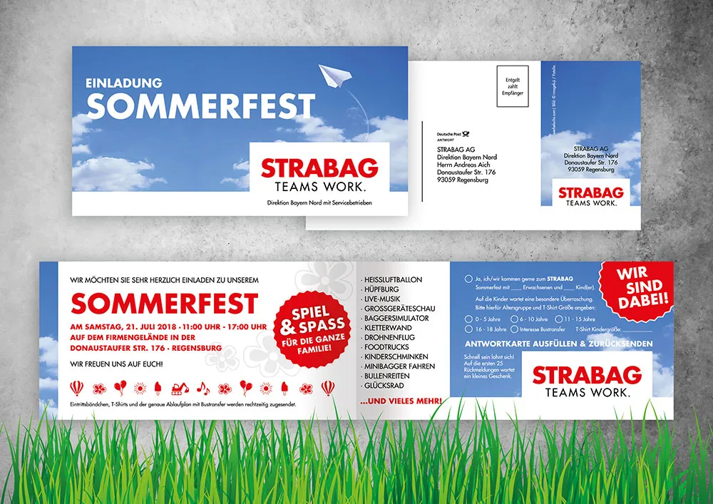 Referenz Einladungsmailing für die Firma Strabag