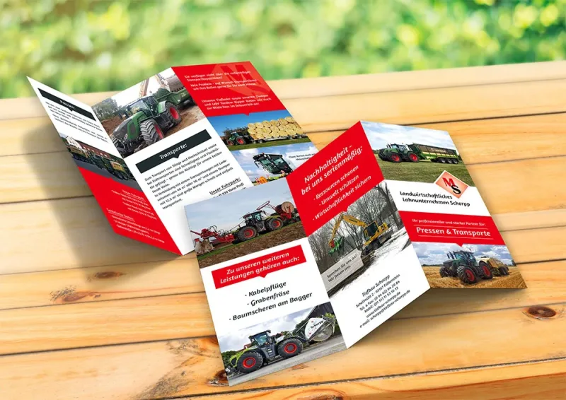 Referenz Flyer für Tiefbau Schorpp